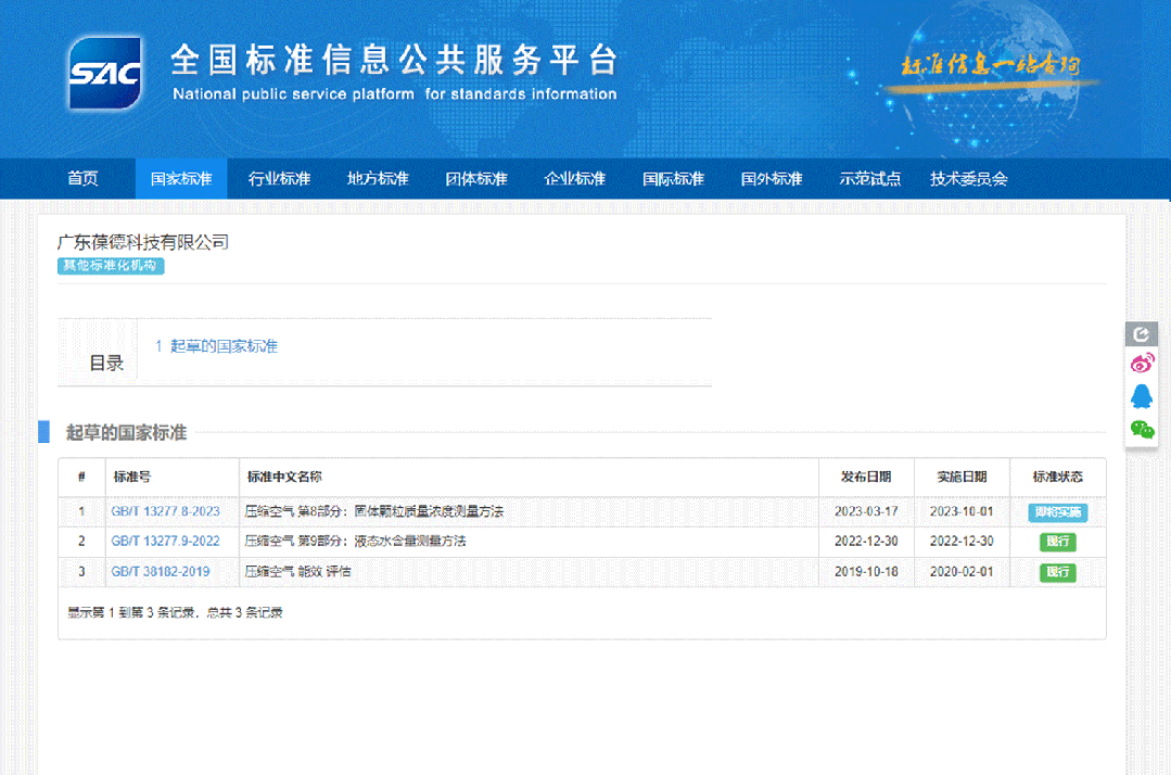 葆德參與兩項國標(biāo)起草,助力壓縮空氣品質(zhì)升級
